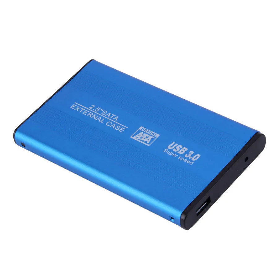 Metal hard disk enclosure with USB 3.0 cable, black, for 2.5 inch SATA drives