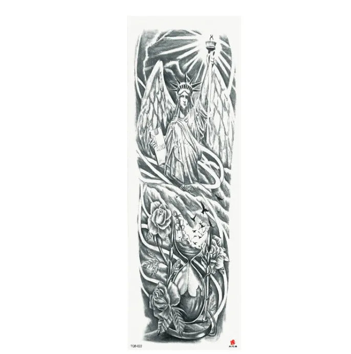Full arm waterproof tattoo sticker 480x170mm with transfer process semi-manual production