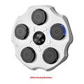 Black Bluetooth music boxing wall target hanging on a wall with included boxing gloves.
