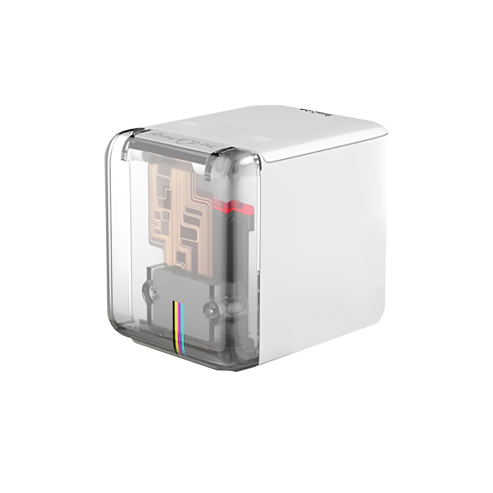 White handheld production date printer with 1-15mm range and 15mm height, 72x51x68mm