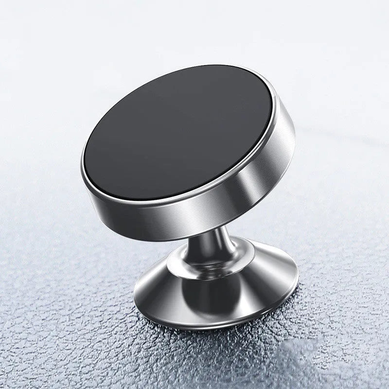 Aluminium alloy magnetic car phone holder in black, gold, or silver colour with CD texture finish