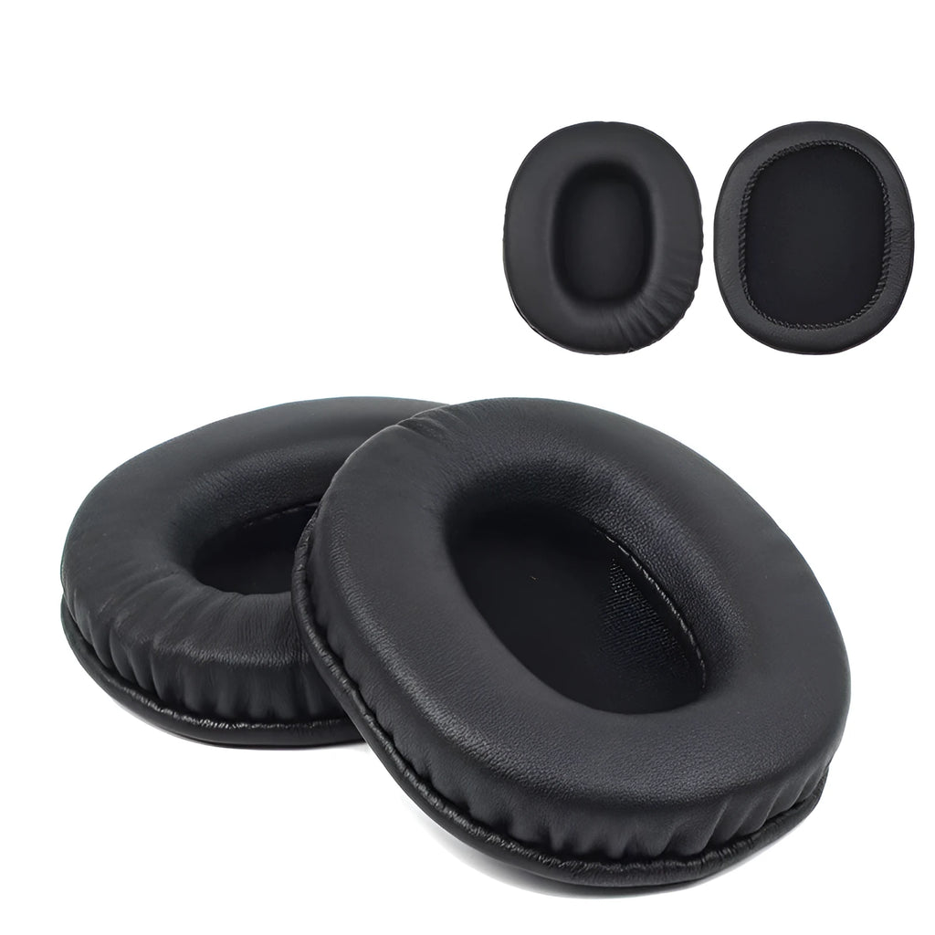 Black soft PU leather replacement earmuff covers for Sony 1R headphones.