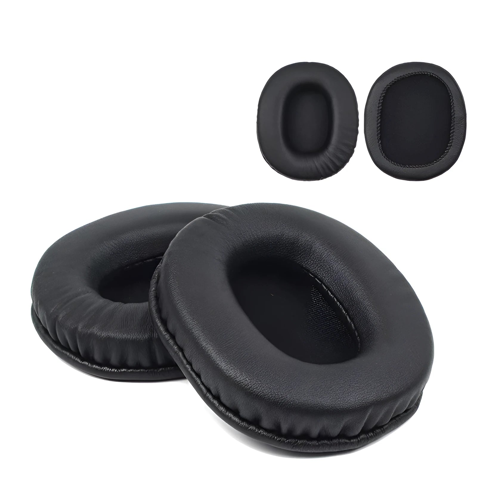 Black soft PU leather replacement earmuff covers for Sony 1R headphones.