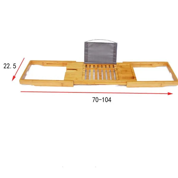 Bamboo bathtub frame with single shelf for bathroom storage organisation