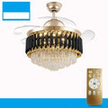 Crystal chandelier ceiling fan light with remote control in 42 inch and 48 inch size options