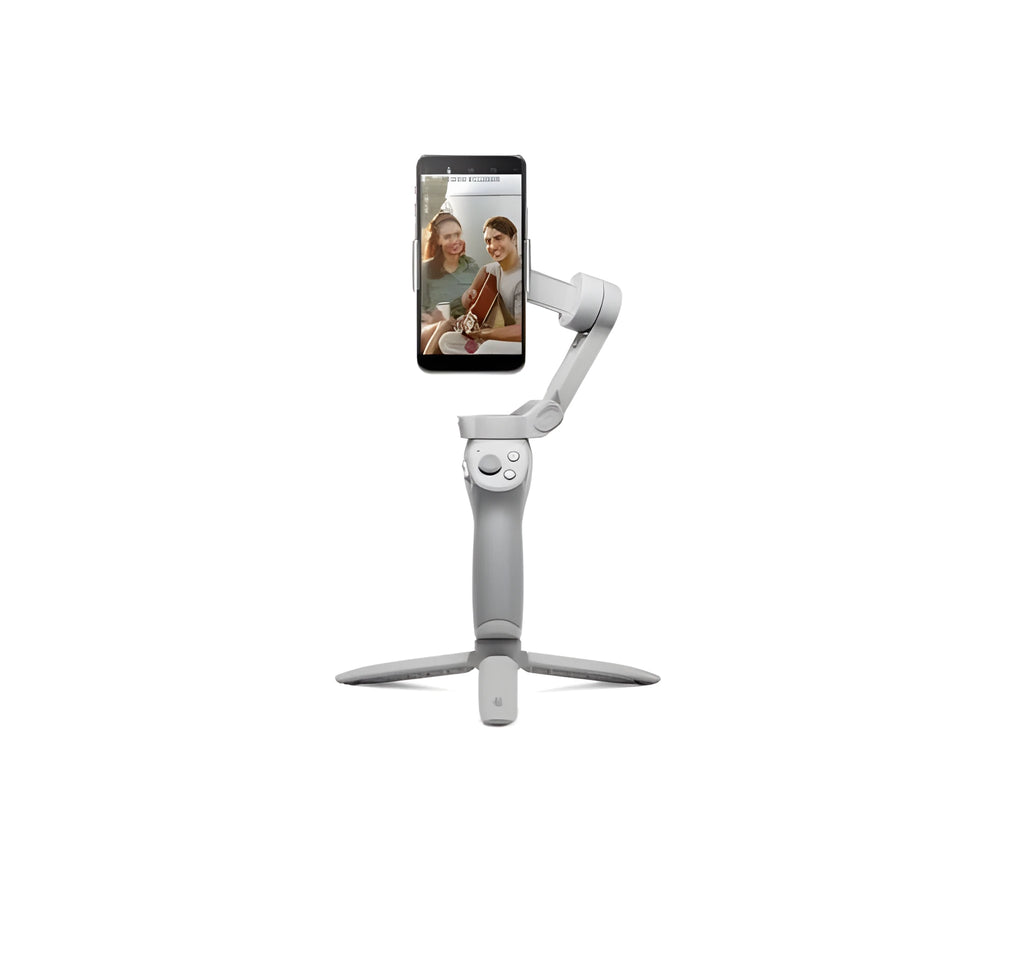Magnetic smartphone PTZ gimbal stabiliser with battery compartment visible