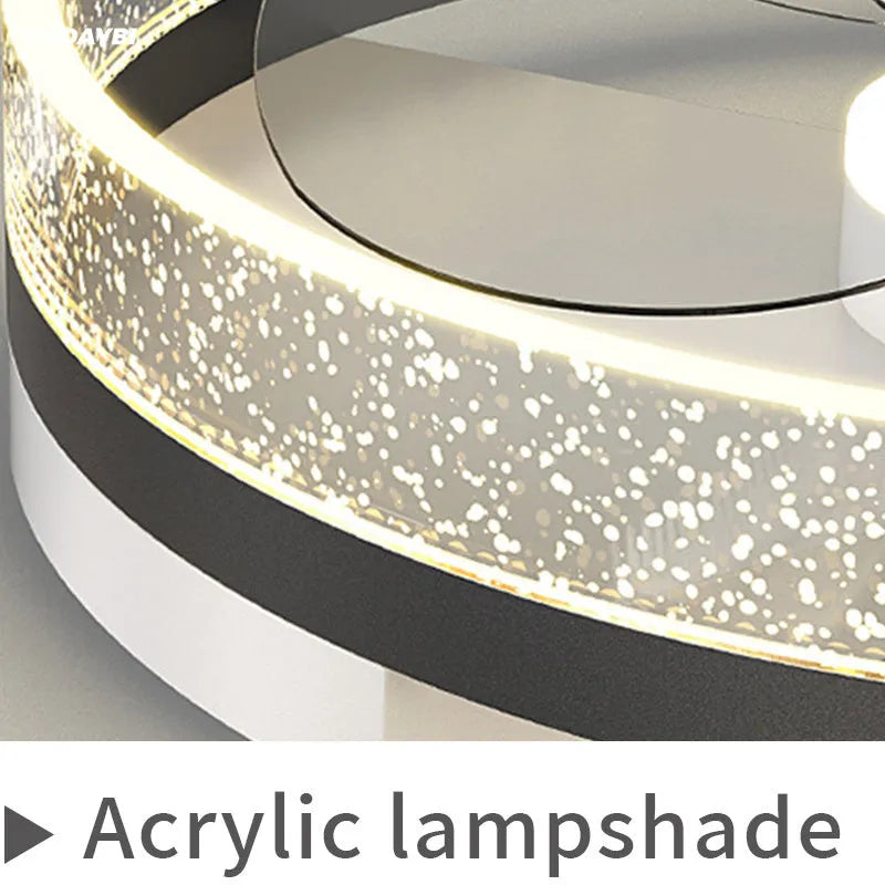 Modern simple Nordic design white LED ceiling lamp for a child's bedroom.