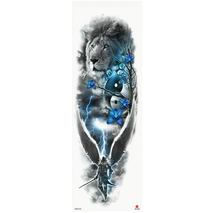 Full arm waterproof tattoo sticker 480x170mm with transfer process semi-manual production