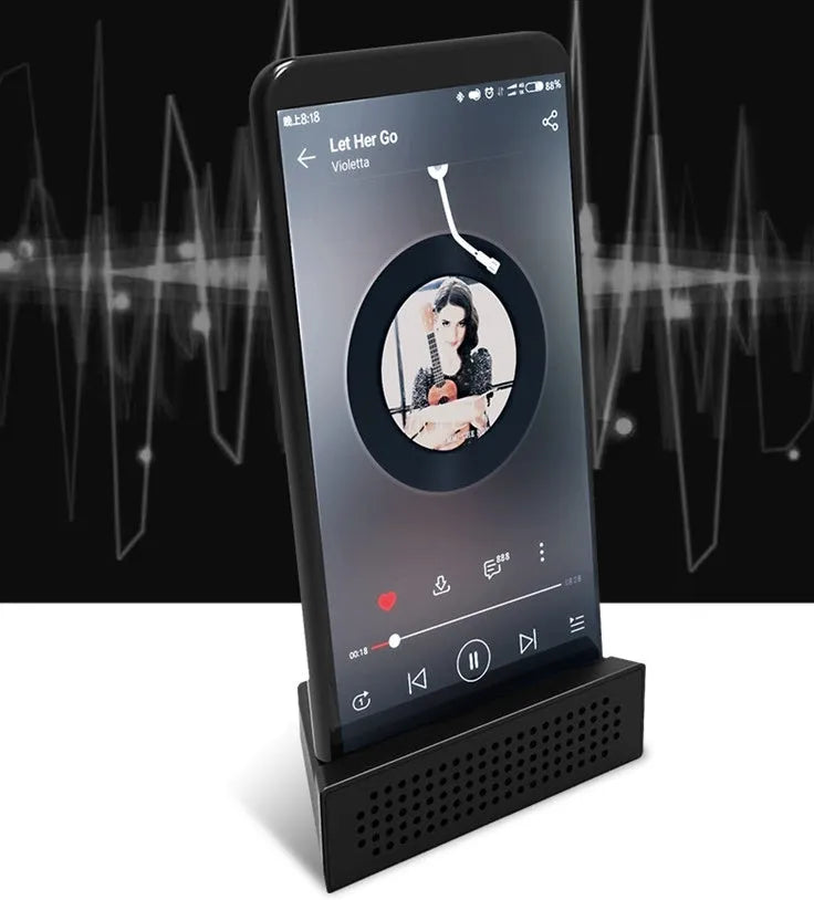 ABS mobile phone amplifier bracket for Apple iPhone in black, blue, pink or white colours
