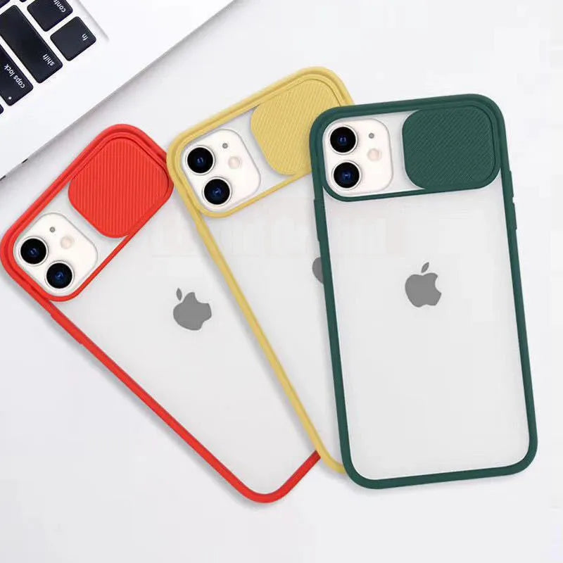 Silicone iPhone case with frosted texture around camera lens in solid colour