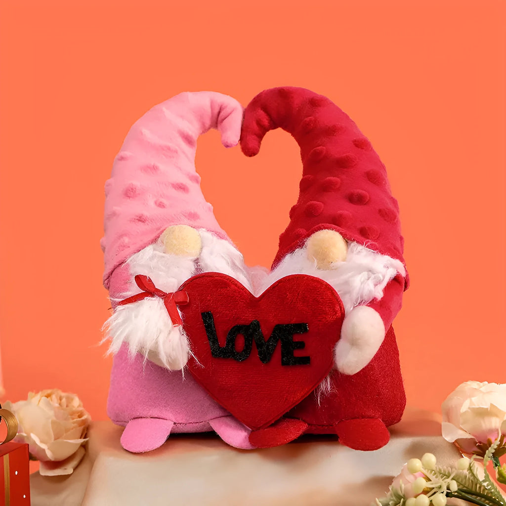 Love Faceless Dwarf Valentine's Day Doll polyester plush with Valentine's colour scheme