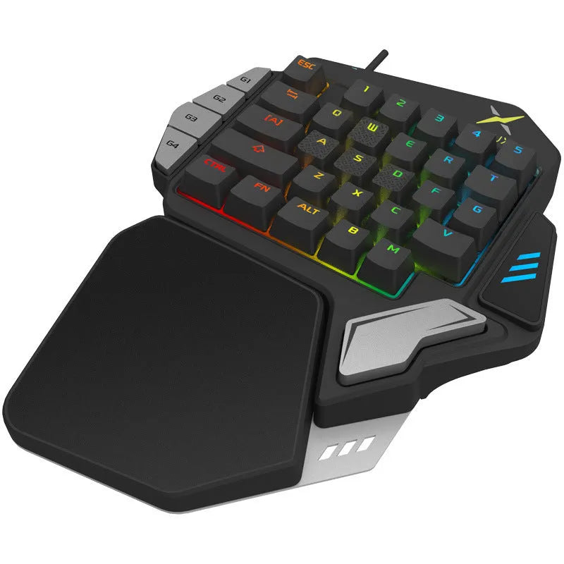 T9X Jedi Gun God one-handed mechanical keyboard in black with wired USB connection for PC gaming