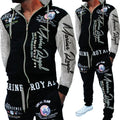 Men's polyester tracksuit set with zipper top and matching pants in green colour