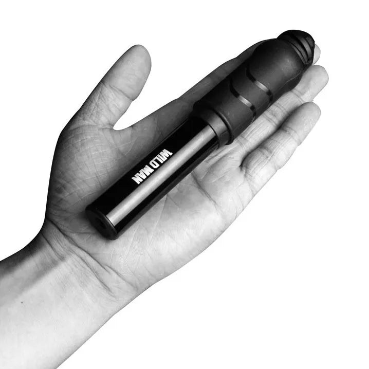 WILD MAN portable bike pump 158mm 100PSI with Presta Schrader valve, black and silver options