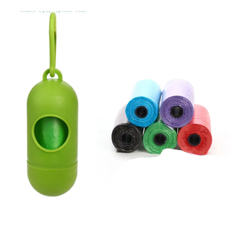 Coloured rolls of dog waste bags showing various colour options with 22.5x30cm dimensions