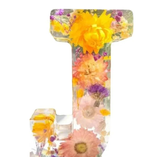 Transparent resin night light ornament with custom letter design 15cm square modern simplicity