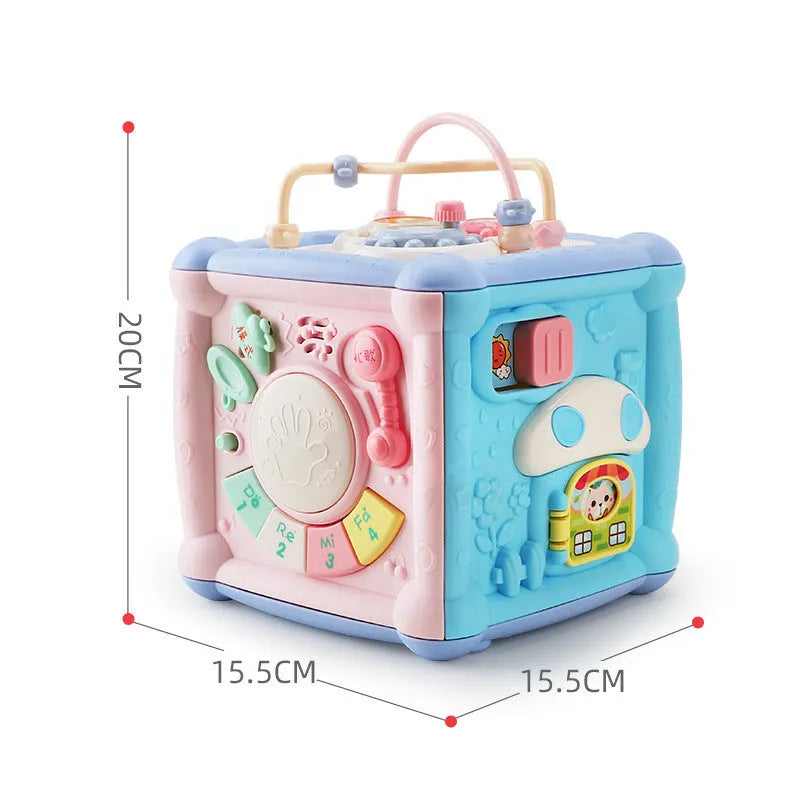 Building blocks cube drum baby early education toy with music and sound 15.5cm plastic toddlers