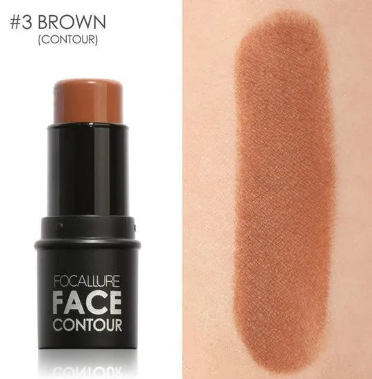 Face contour highlighter cosmetic product showing four shade options labelled A, B, C, and D