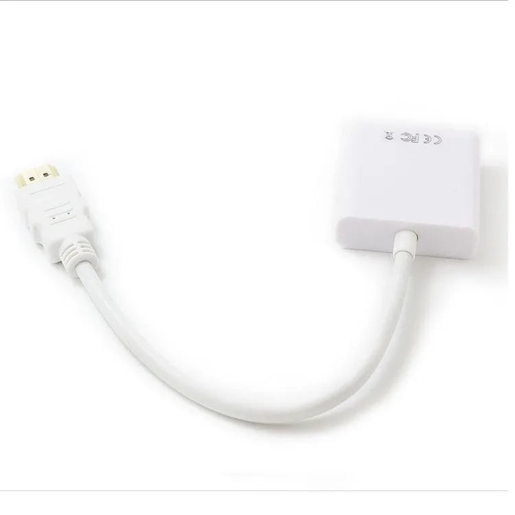 HDMI to VGA converter adapter with 0.3 metre black cable connecting to set-top box