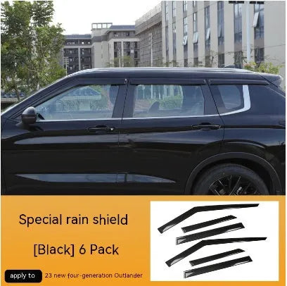 2023 Mitsubishi Outlander with black window deflectors installed on side windows