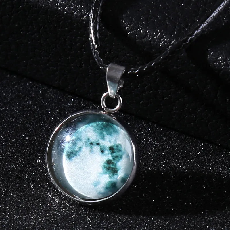 Luminous constellation design alloy pendant necklace on a chain with an extension.