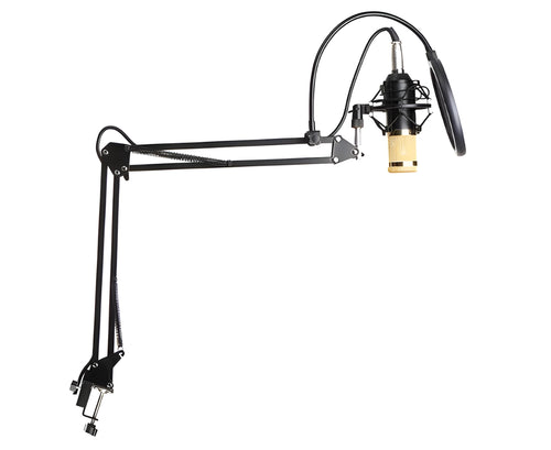 BM800 capacitance microphone set with cantilever bracket spray net metal shock mount white for computer recording