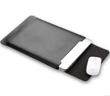 Microfibre leather laptop sleeve for MacBook Air and Pro in 11, 12, and 13 inch sizes with colour options