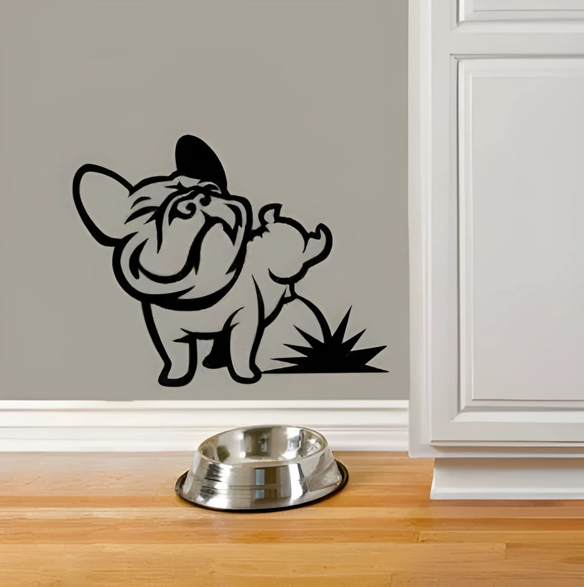 Black Bulldog sticker 15x7.5cm for walls cars and laptops