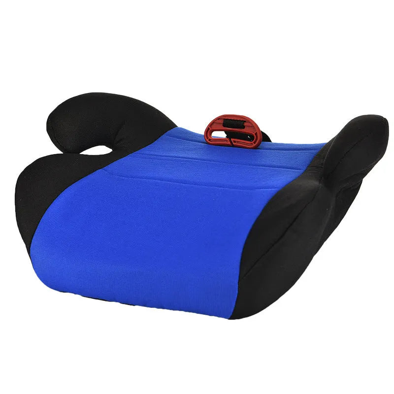Portable children's car seat in knitted cotton and plastic for ages 3 to 12, shown in one of nine colour options