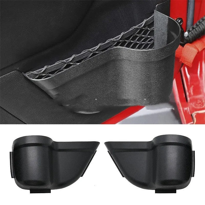 Black ABS plastic door storage box organiser for Jeep Wrangler JK and JL models