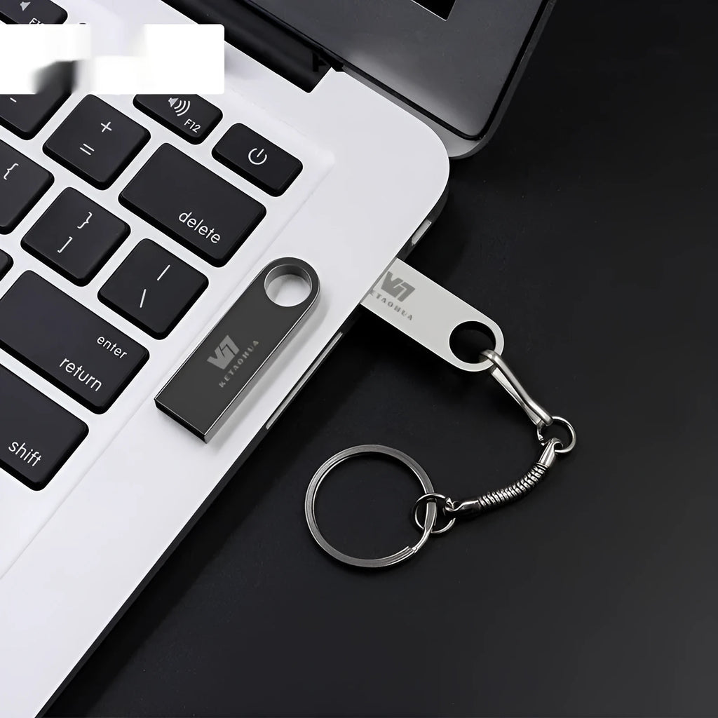 Custom metal car-shaped high-speed USB flash drive in silver, gold, rose gold, or black.