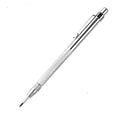 Silver aluminium glass marking pen with tungsten carbide tip on a white background