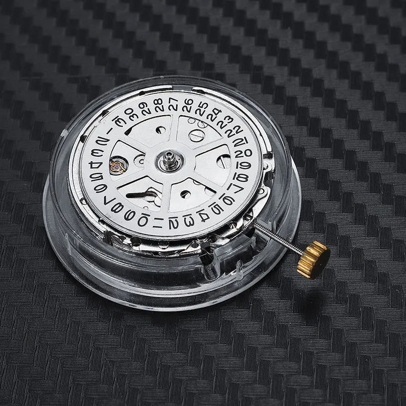 8215 automatic watch movement replacement with silver stainless steel 25mm diameter
