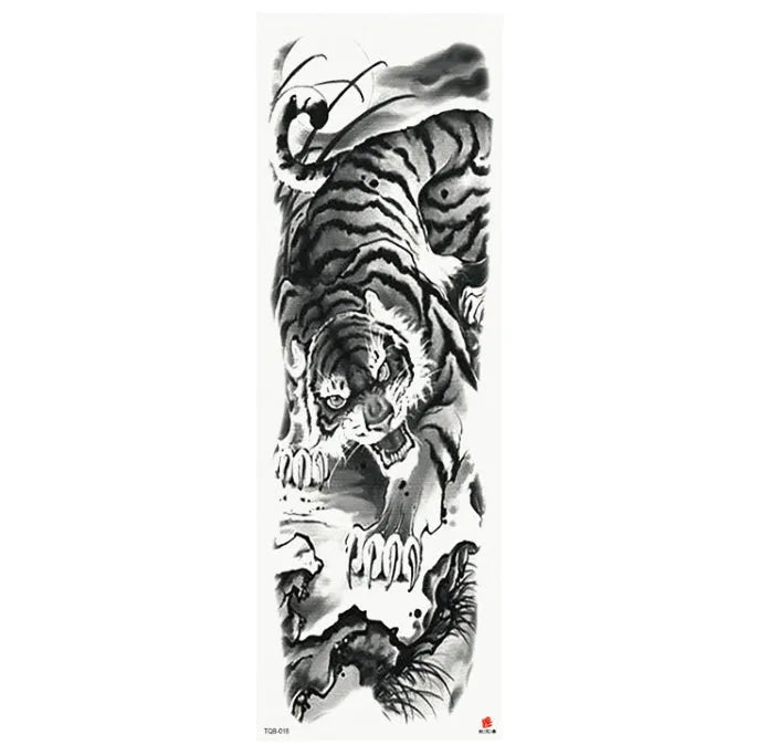 Full arm waterproof tattoo sticker 480x170mm with transfer process semi-manual production