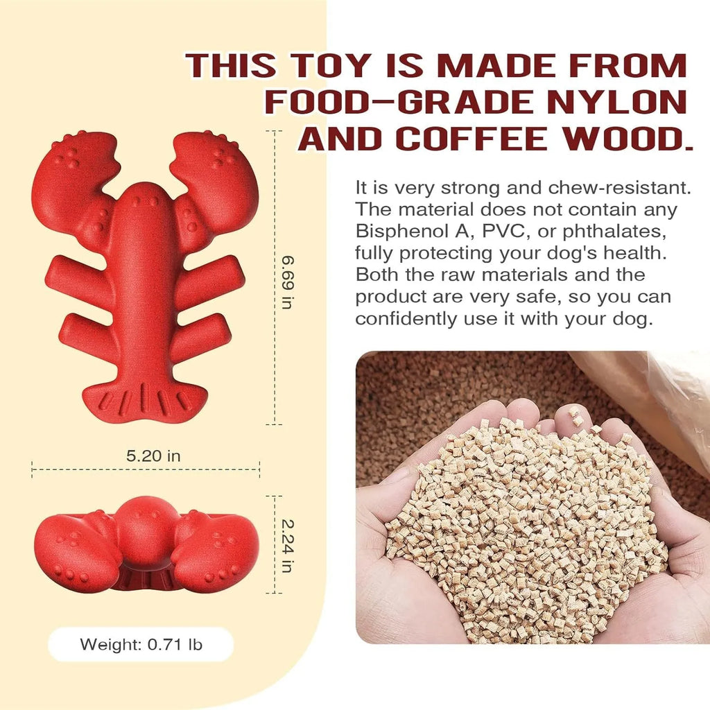 Large red nylon bone-shaped chew toy for aggressive chewing big dogs on a white background.