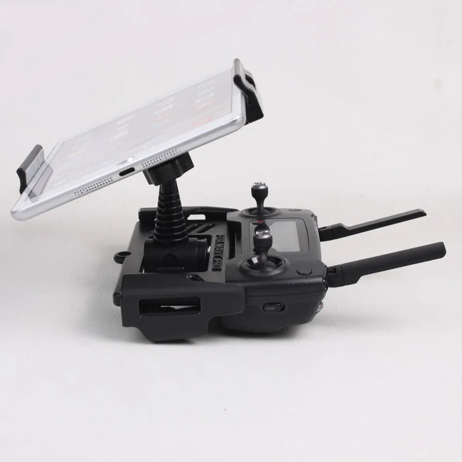 Black MAVIC PRO remote phone holder, injection-moulded flat stand support plate for DJI Mavic Pro controller, fits 4 to 12 inch devices
