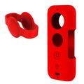 Insta360 ONE X silicone protective case in black and red colour options showing precise camera cutouts