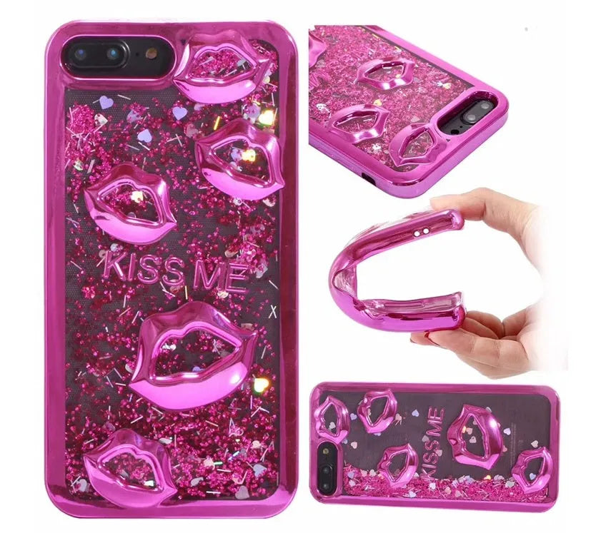 Huawei phone back cover with raised three-dimensional lips pattern in various colours for P20 and P30 series models