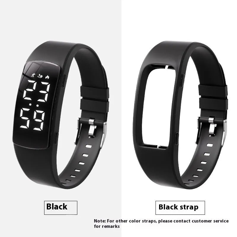 Smart waterproof vibration alarm watch with LED display on a silicone strap in various colours