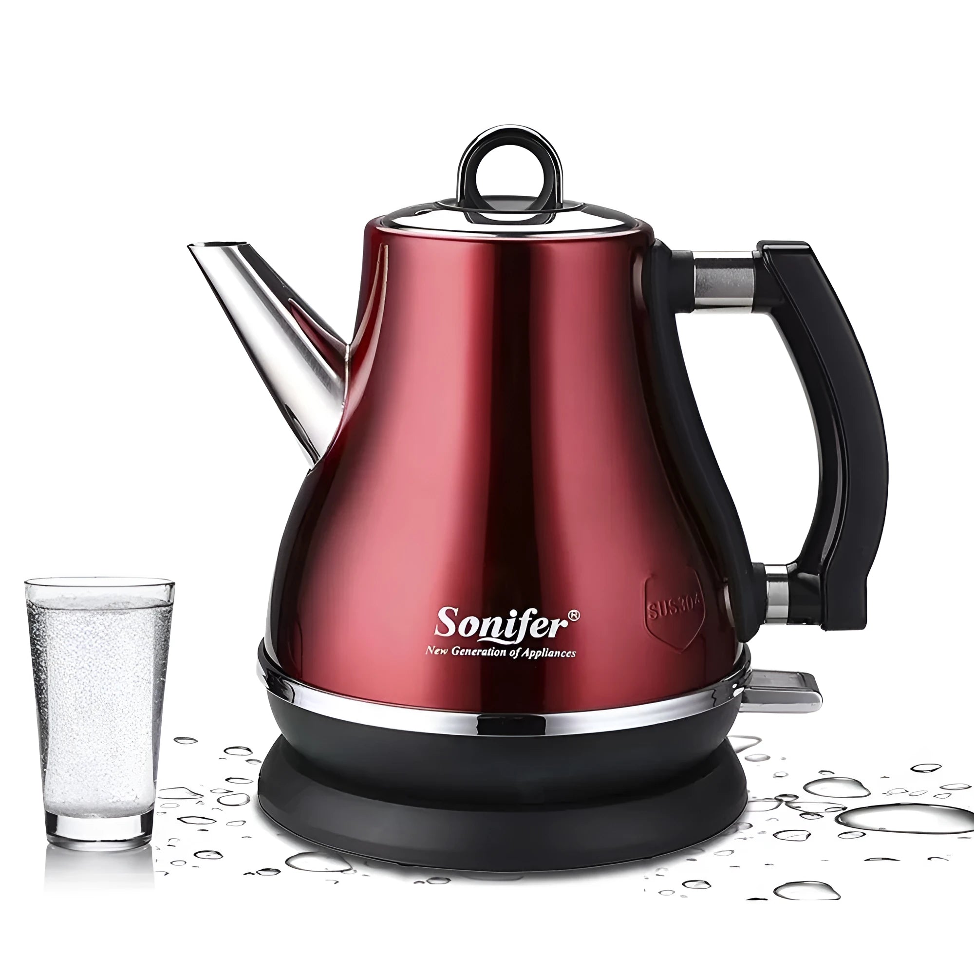 Son-mother ceramic teapot set with stainless steel construction in retro literary design
