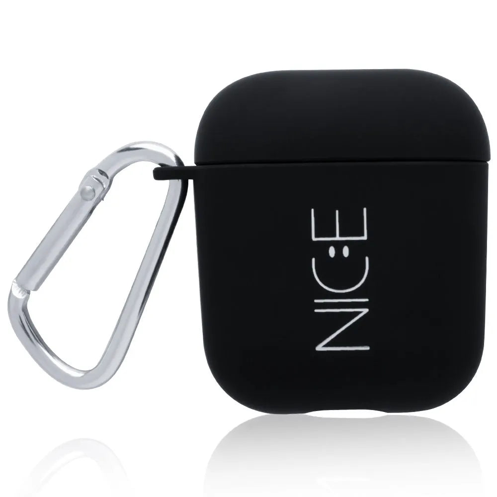 Black and Pink PC plastic protective back covers for Apple AirPods cases with decorative style designs.