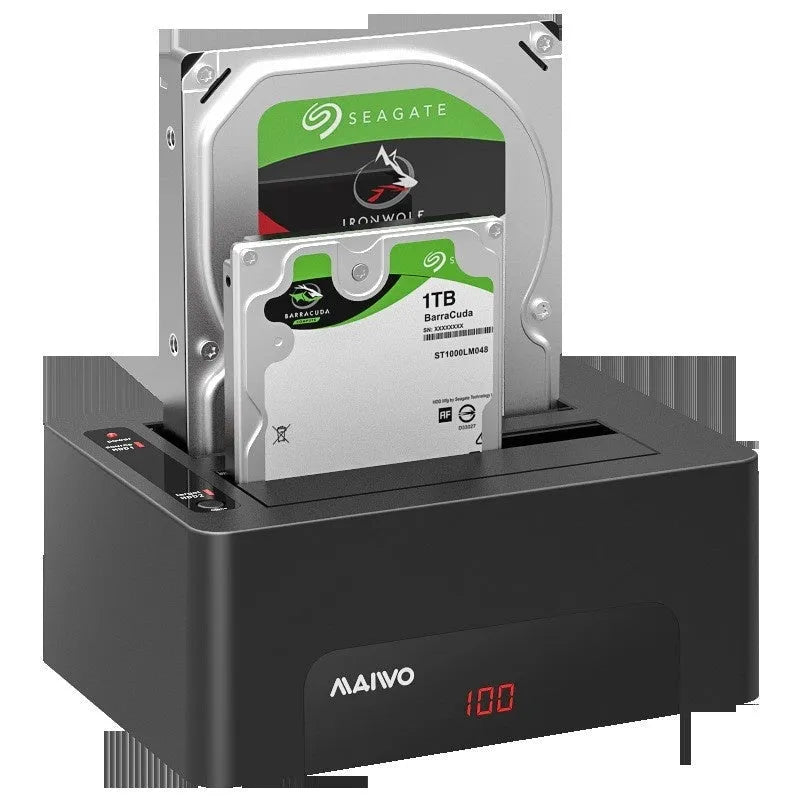 K3082 dual-disk hard disk dock for 2.5 and 3.5-inch SATA drives, ABS plastic housing