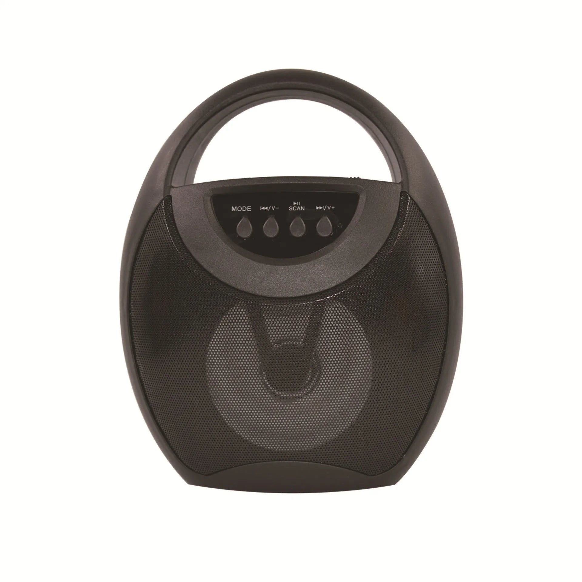 Portable Bluetooth speaker in black, blue or pink colours showing USB port for U disk or SD card playback