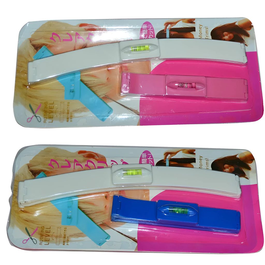 Bang trimmer ruler made of ABS plastic in blue and pink colour options for home haircut fringe cutting