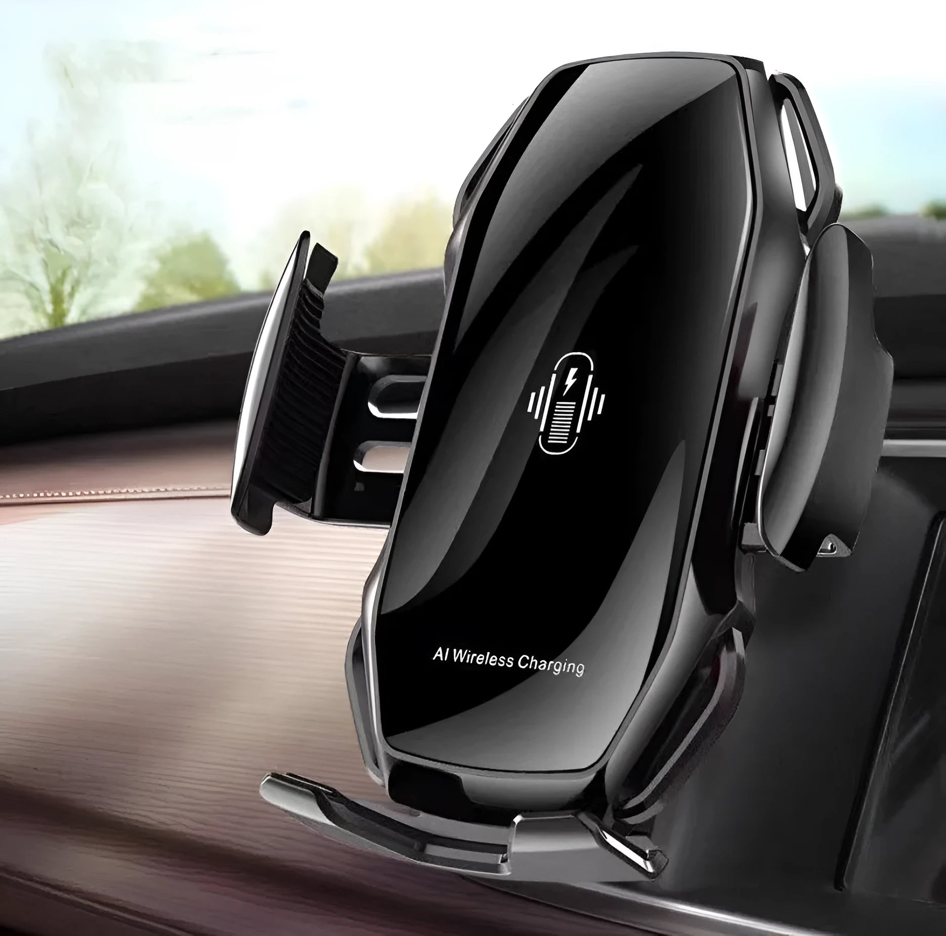 Navigation mobile phone holder with USB charging port in vacuum plated PC+ABS construction