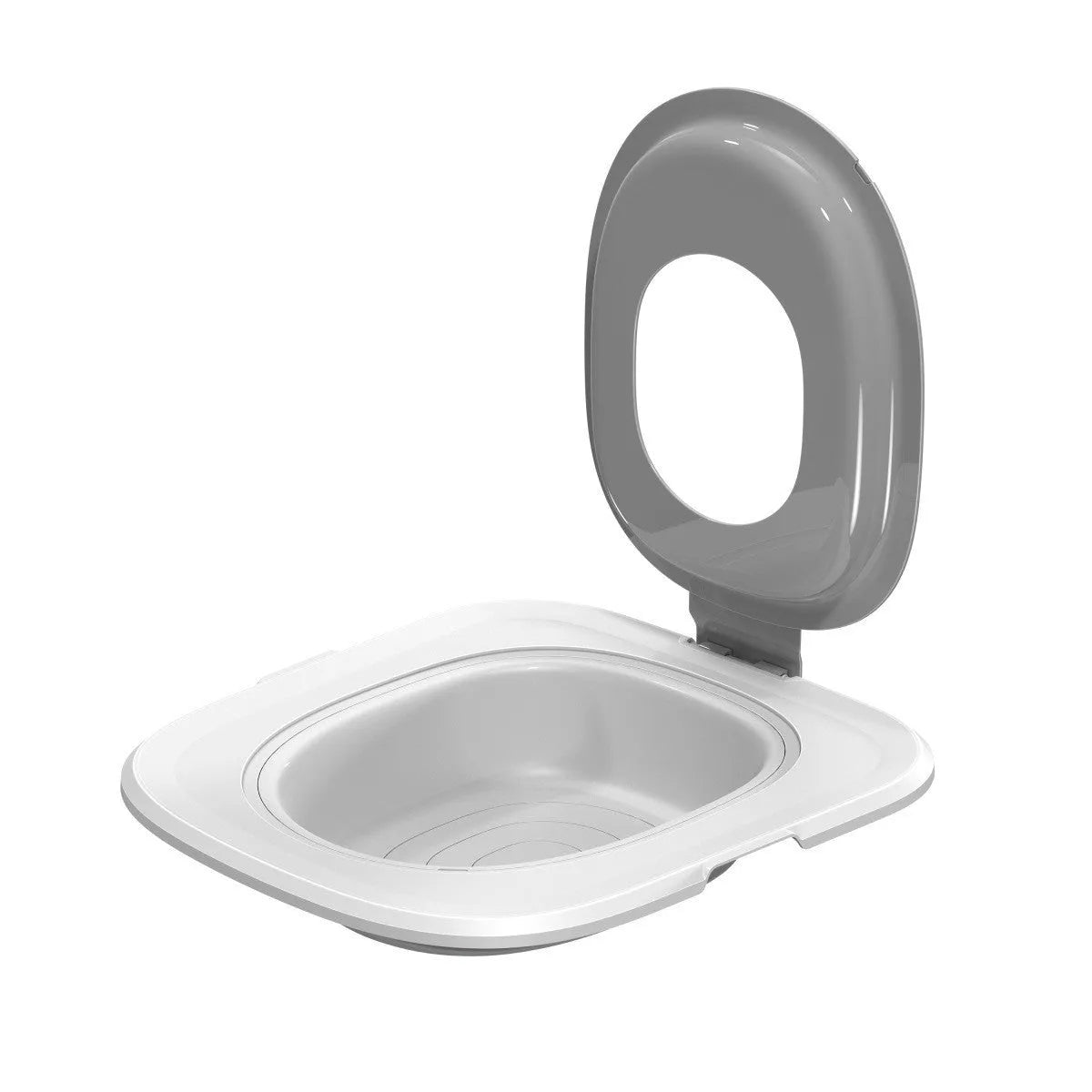 Fifth generation cat toilet trainer with removable tray in blue, grey and green colour options
