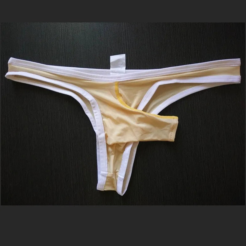 Men's Ice Silk underwear briefs with elephant nose front panel in multiple colours.