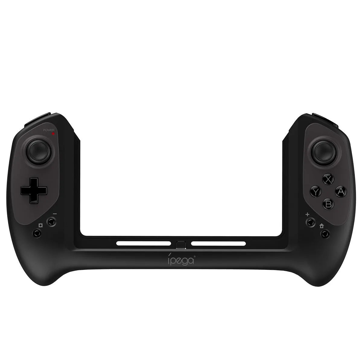 Black wireless Bluetooth gamepad for Nintendo Switch with ergonomic curved grips and matte texture finish