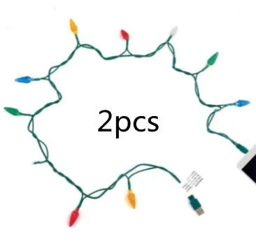 USB charging cable with 10 flashing LED Christmas lights for mobile devices and room decoration