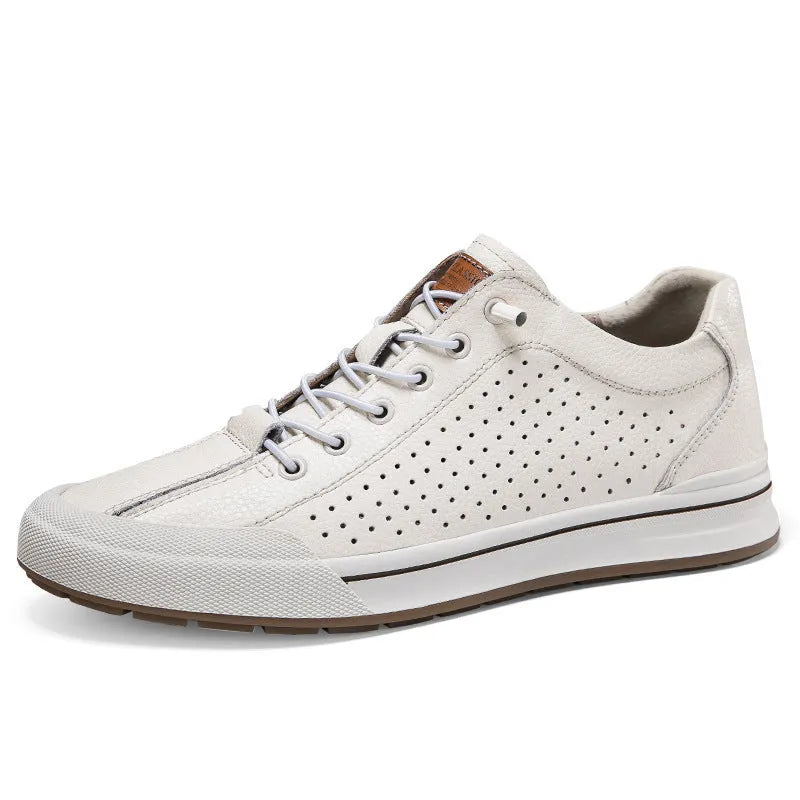 Men's white and black breathable trainers with 6cm heel in six seasonal variations